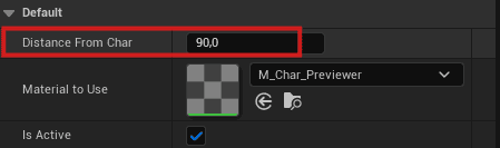 Distance From Char setting on the Character Previewer component