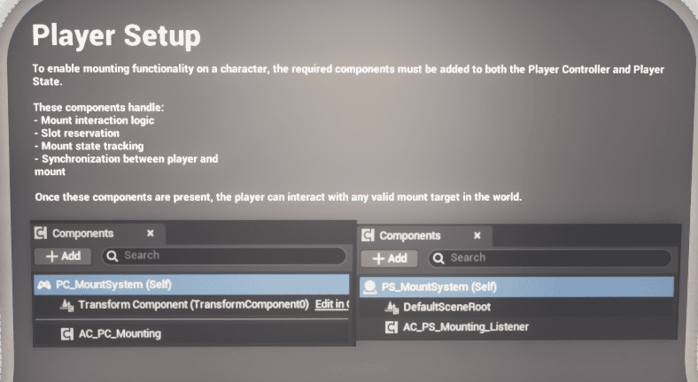Adding Mounting to the Player screenshot