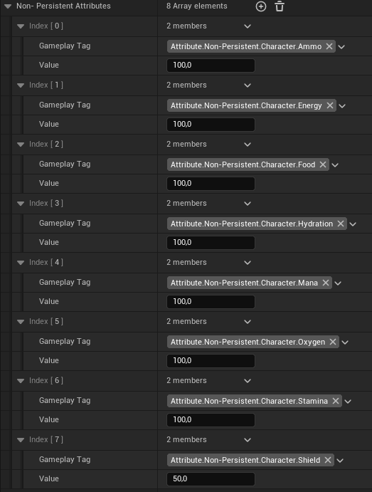 Non-Persistent Attributes screenshot