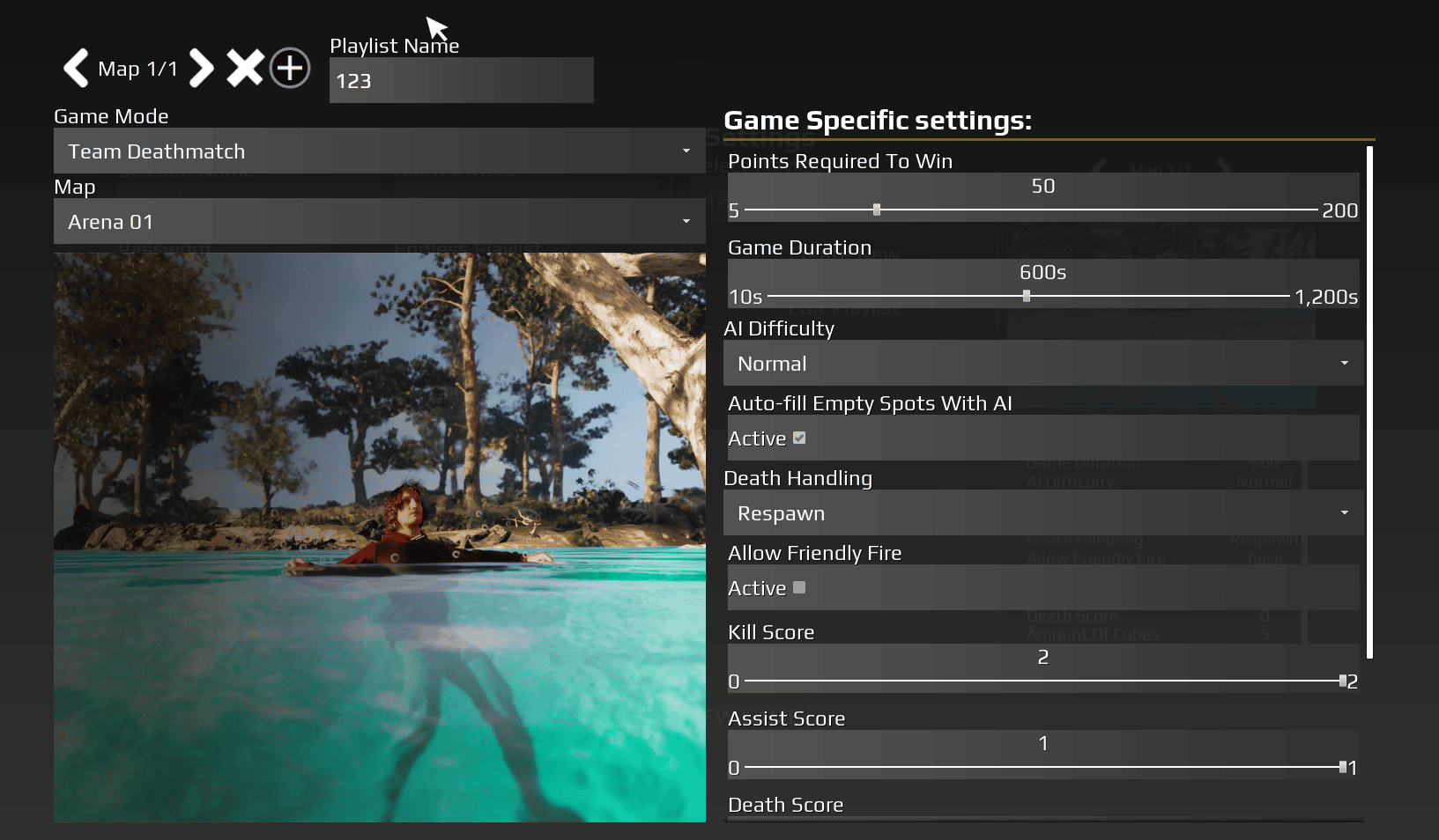 Configuring Settings screenshot
