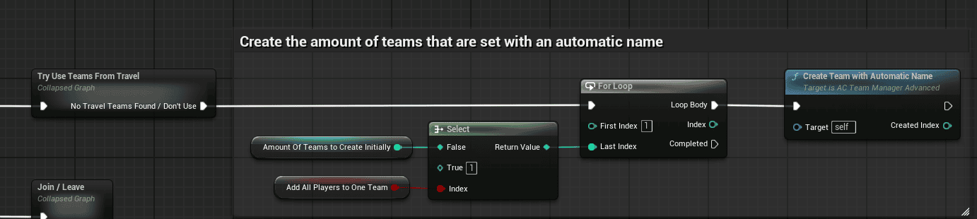 Initial Team Creation screenshot