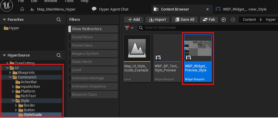 WBP_Widget_Preview_Style in the CommonUI style guide folder