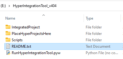 Extracted Hyper Integration Tool files with readme