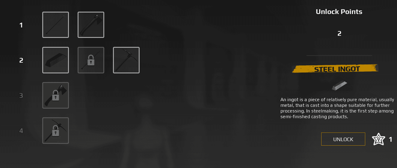Overview of the Unlock system screenshot