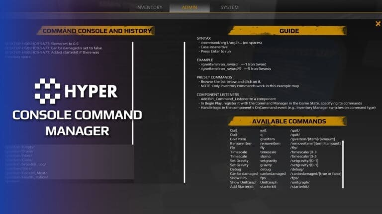 Console Command Manager